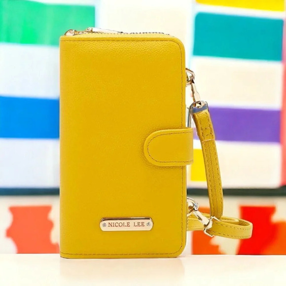 🆕️ Nicole Lee USA Phone Zipper Double Wallet Shoulder Strap Wristlet Crossbody - Picture 1 of 17